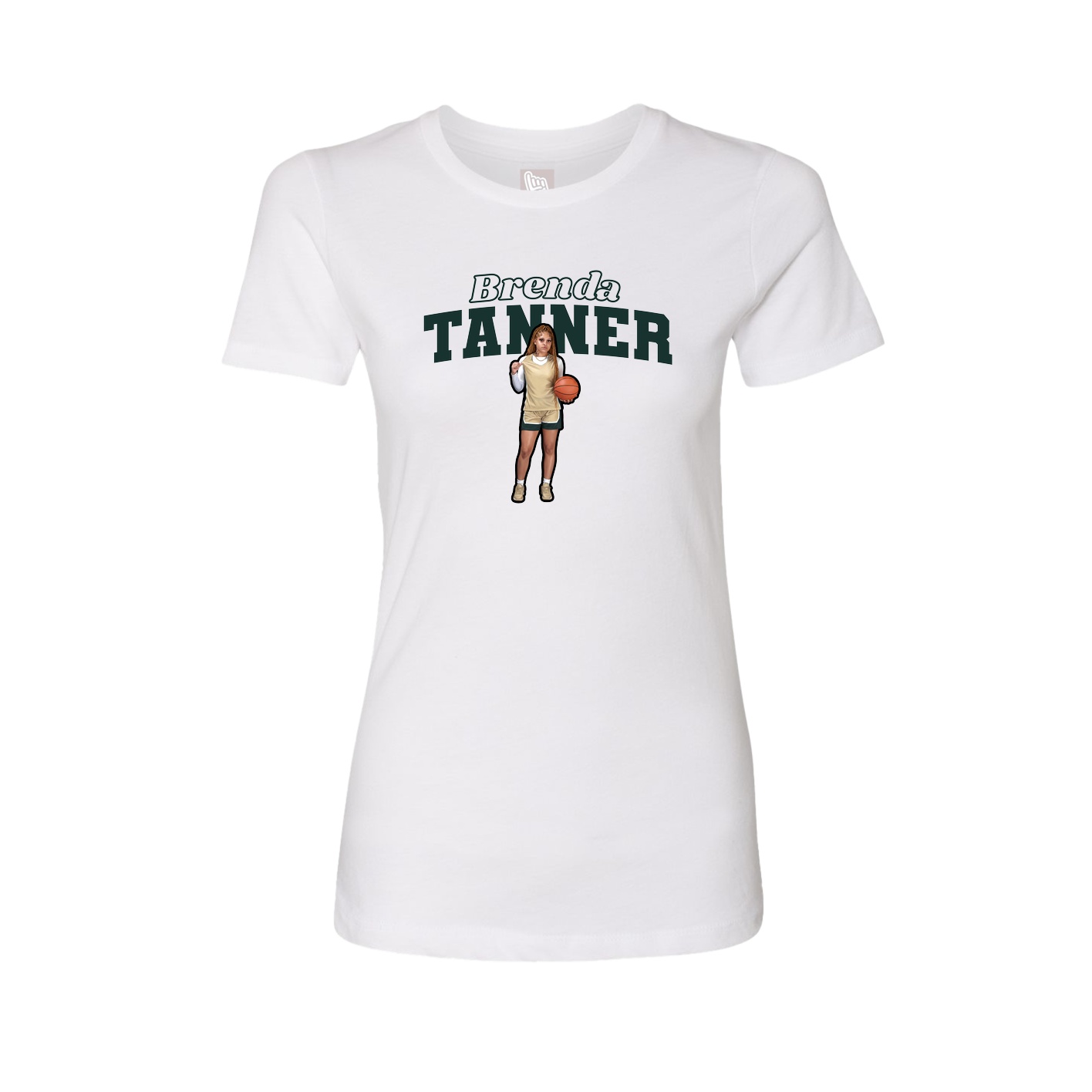 Fitted Women's Tee — Name Arch in White