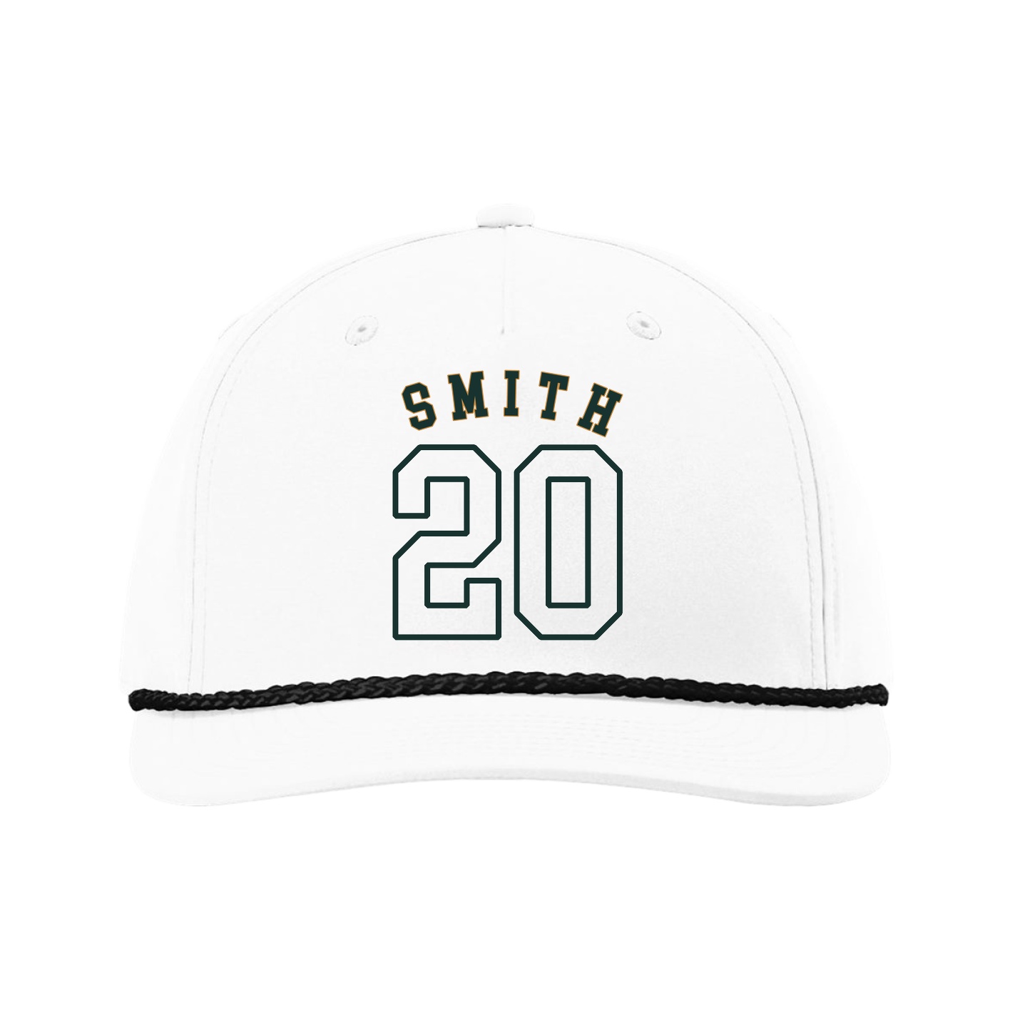 Five-Panel Classic Rope Cap — Shirsey Arch in White