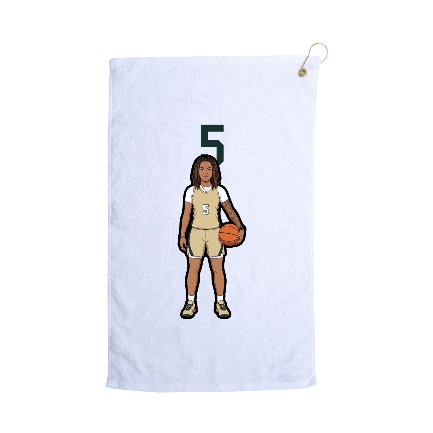 Golf Towel — Number Top in White