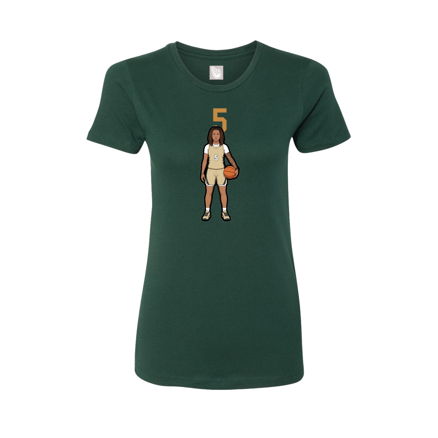 Fitted Women's Tee — Number Top in Green