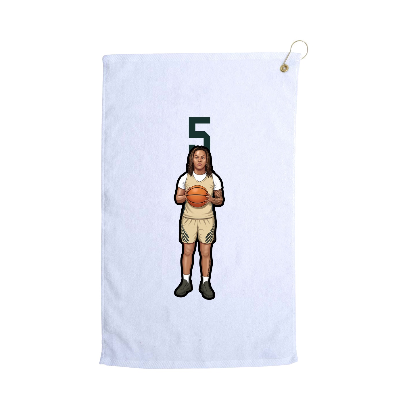 Golf Towel — Number Top in White