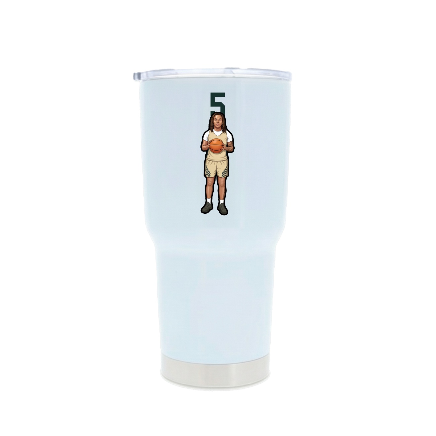 30oz Stainless Steel Tumbler — Number Top in White