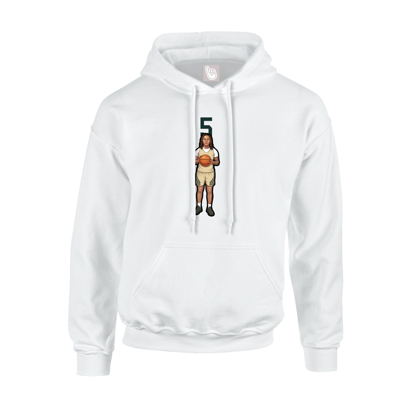 Hoodie — Number Top in White