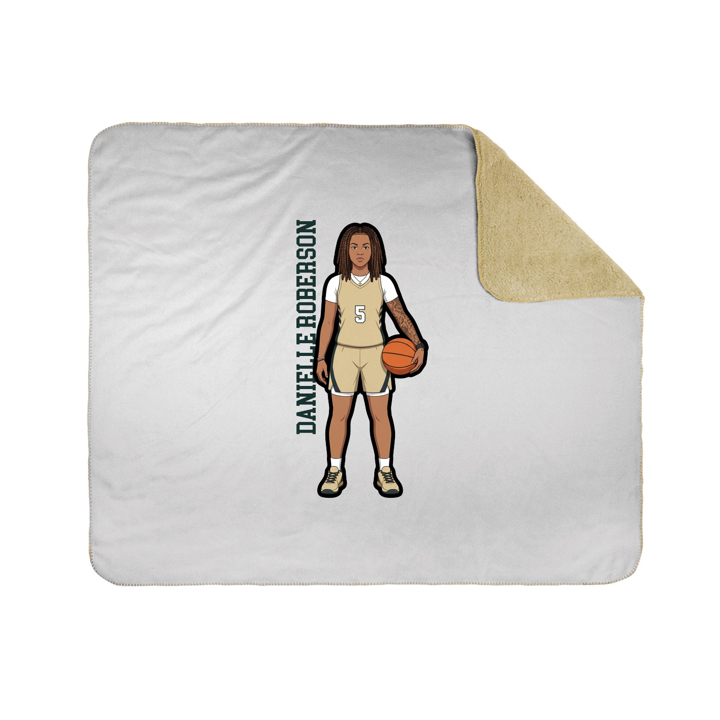Throw Blanket — Name Vertical in White