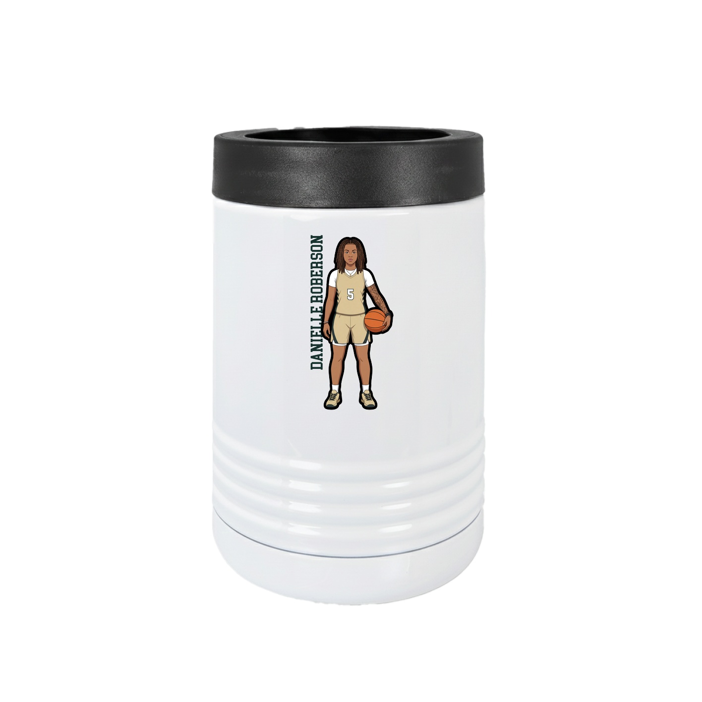 Beverage Holder — Name Vertical in White
