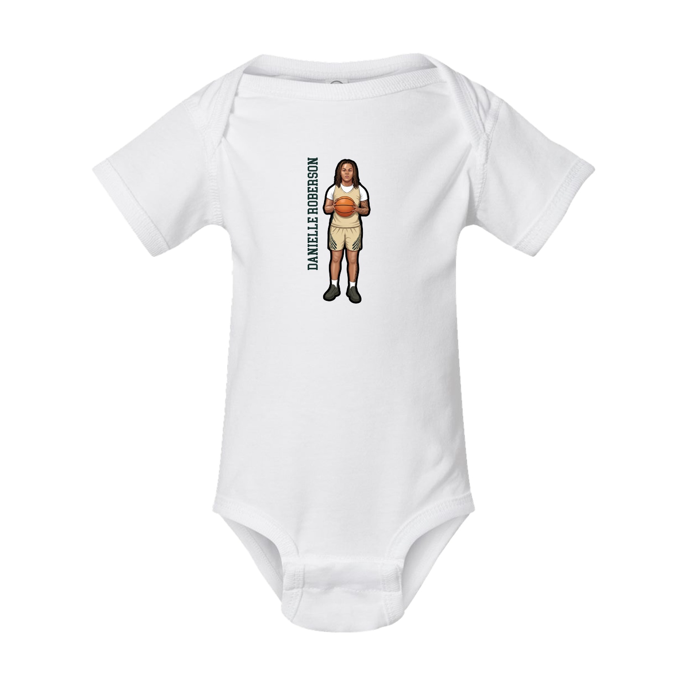 Baby Onesie — Name Vertical in White