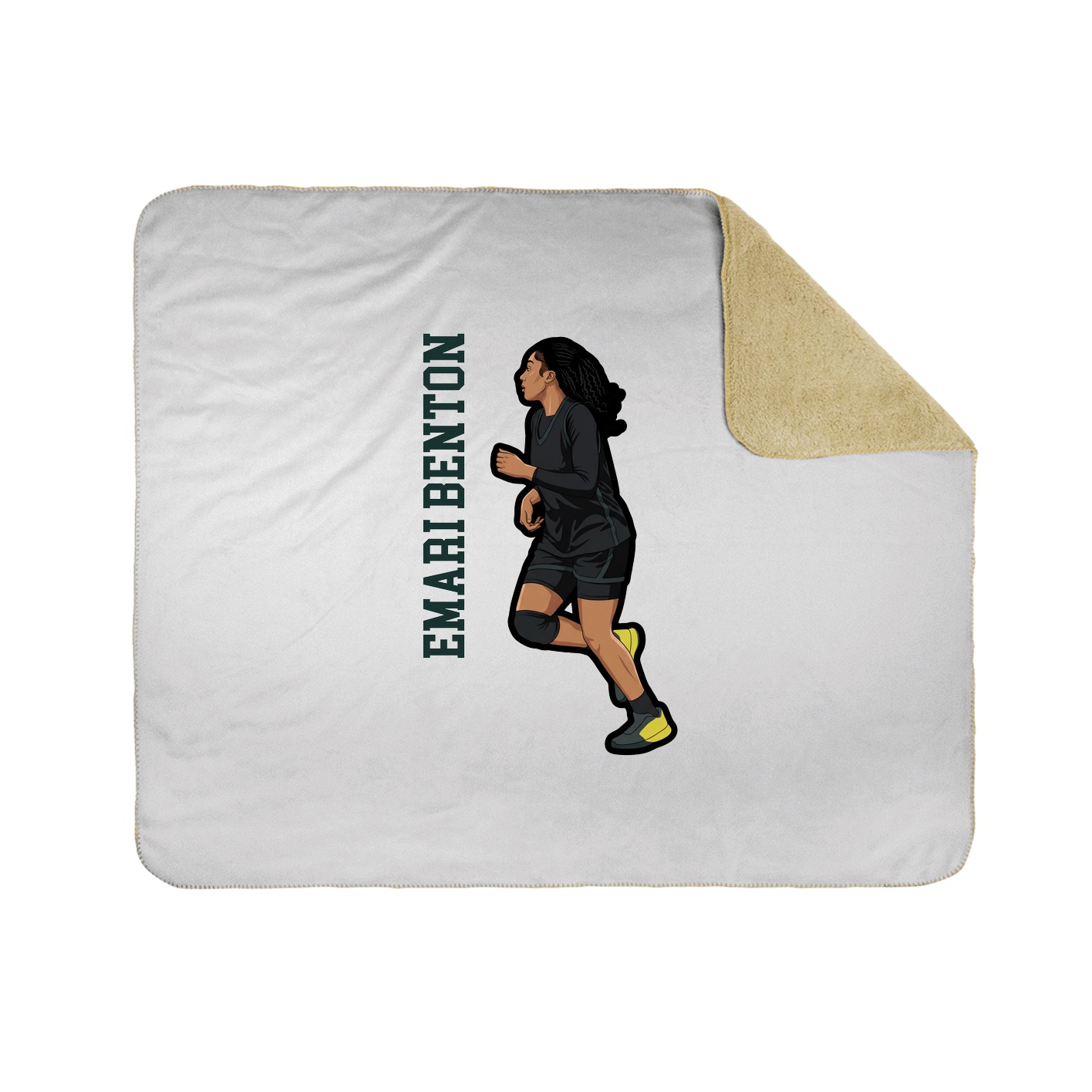 Throw Blanket — Name Vertical in White
