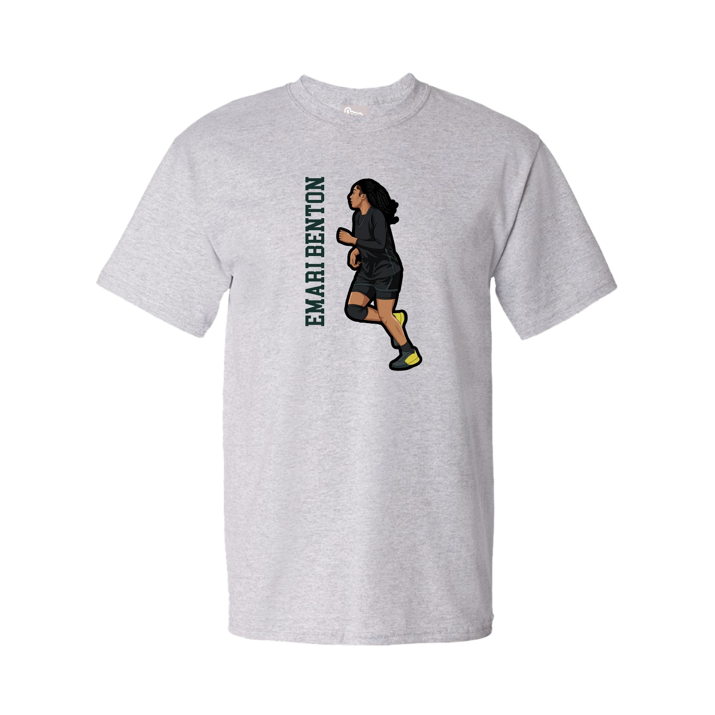 Tee — Name Vertical in Grey