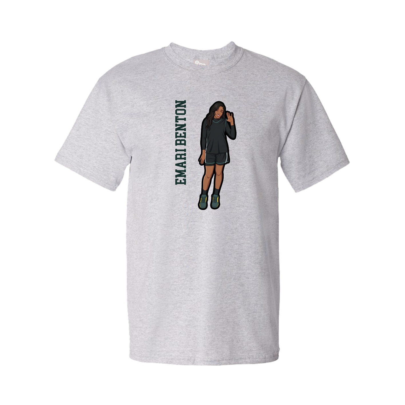 Tee — Name Vertical in Grey