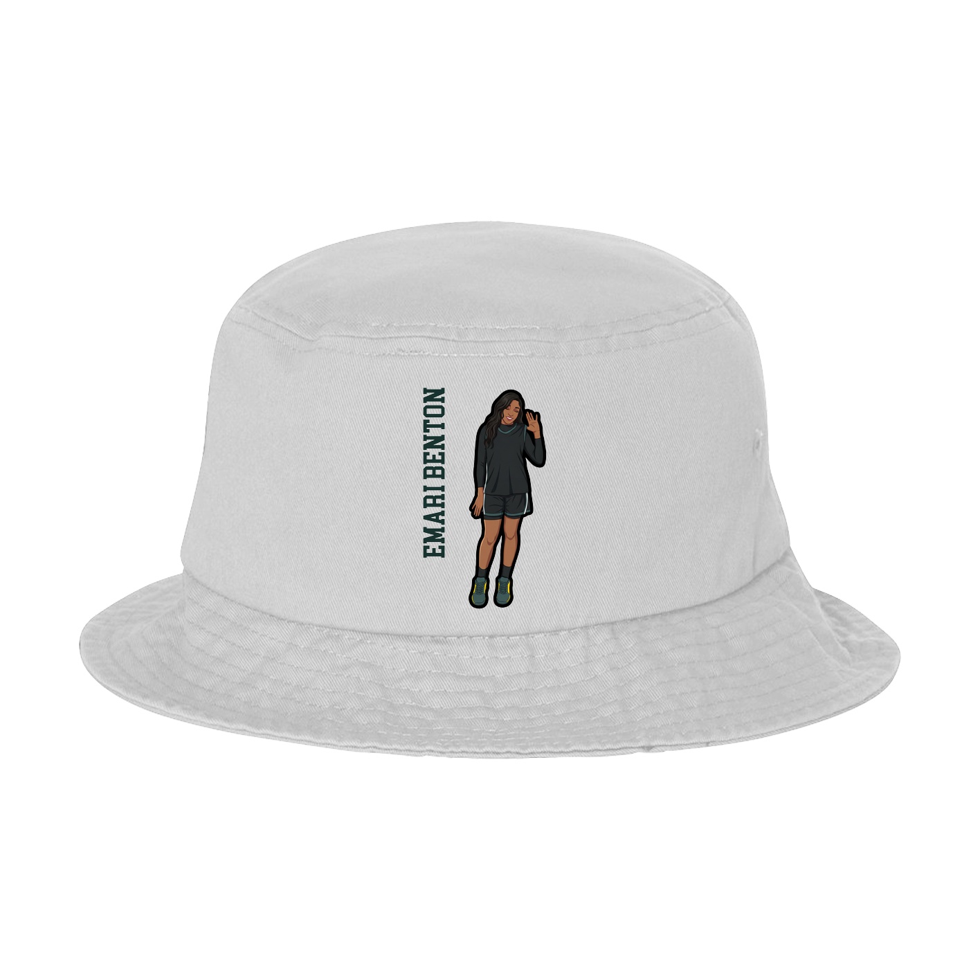 Bucket Cap — Name Vertical in White