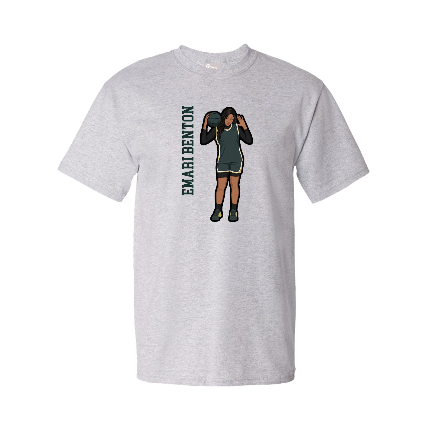 Youth Tee — Name Vertical in Grey