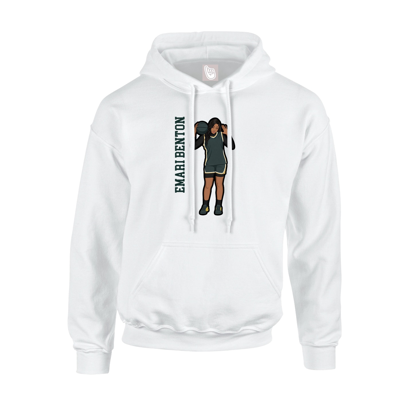 Youth Hoodie — Name Vertical in White