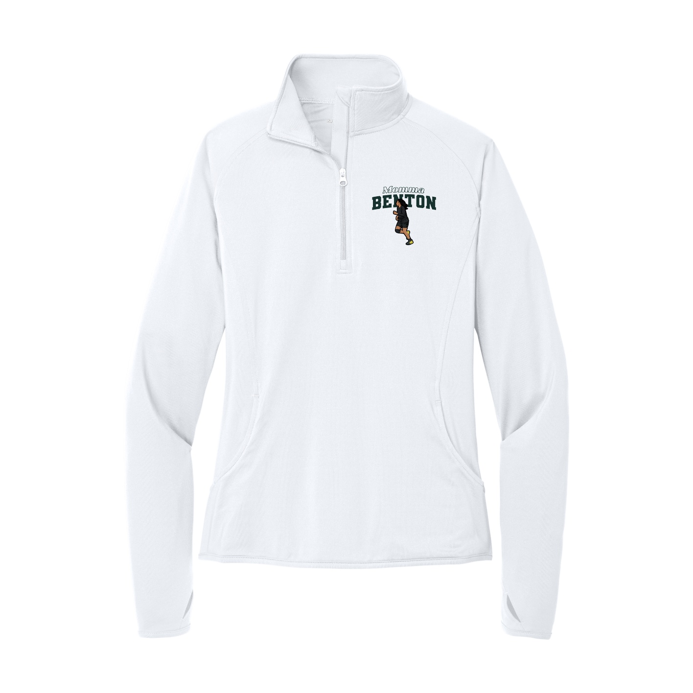 Women's Q-Zip Pullover — Mothers Day Block in White