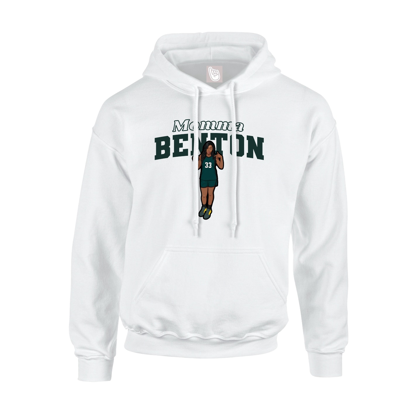 Youth Hoodie — Mothers Day Block in White