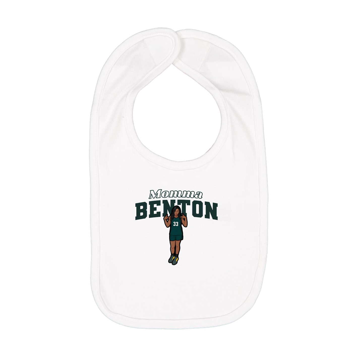 Infant Bib — Mothers Day Block in White