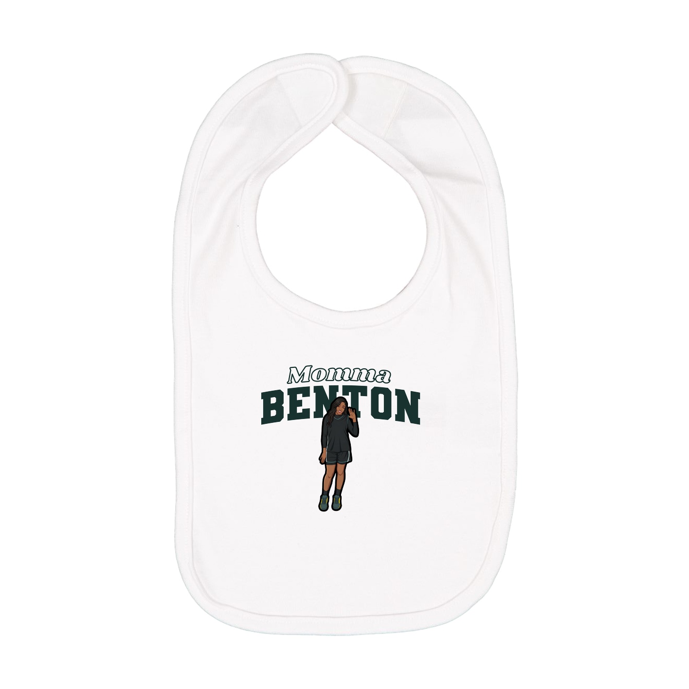 Infant Bib — Mothers Day Block in White
