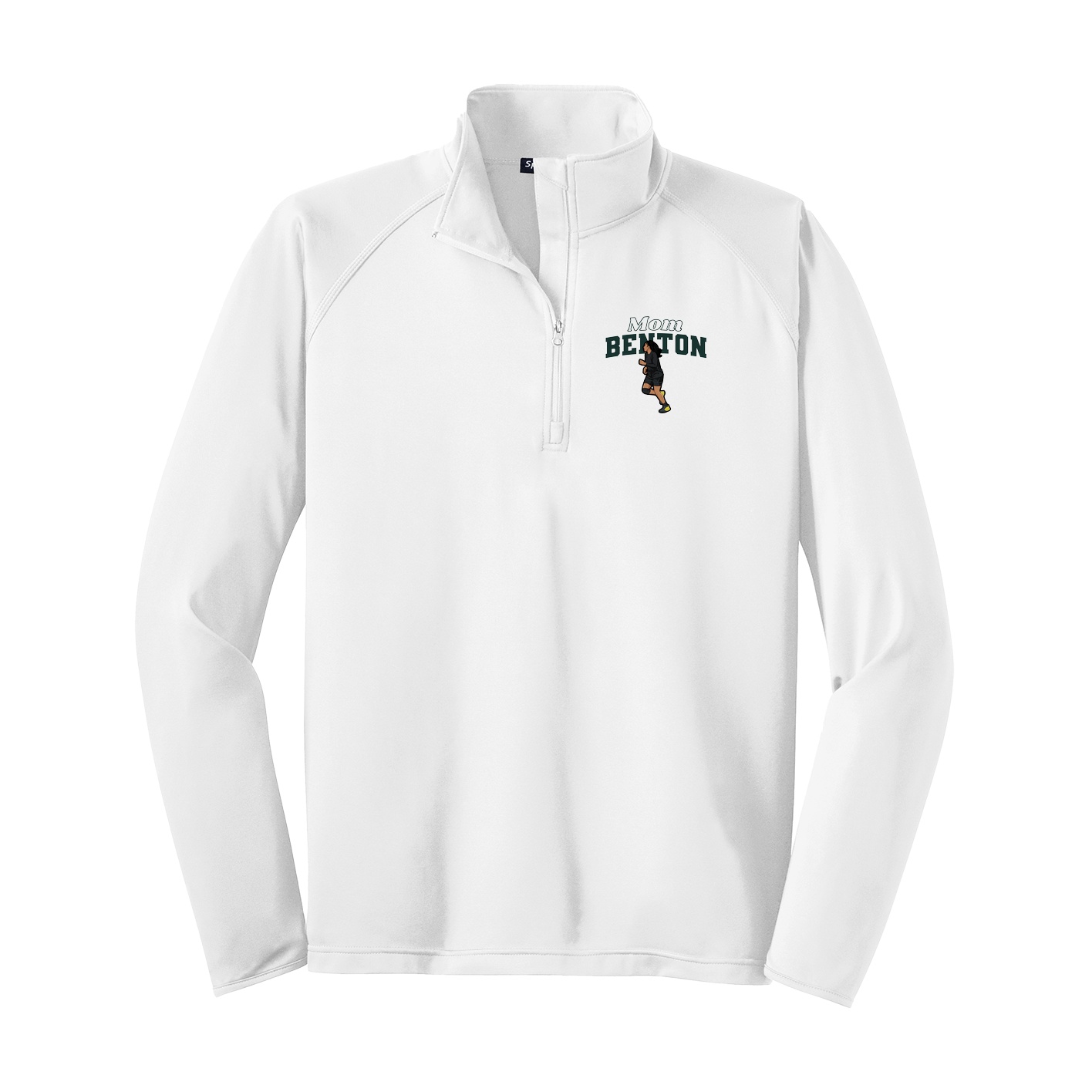 Q-Zip Pullover — Mothers Day Block in White