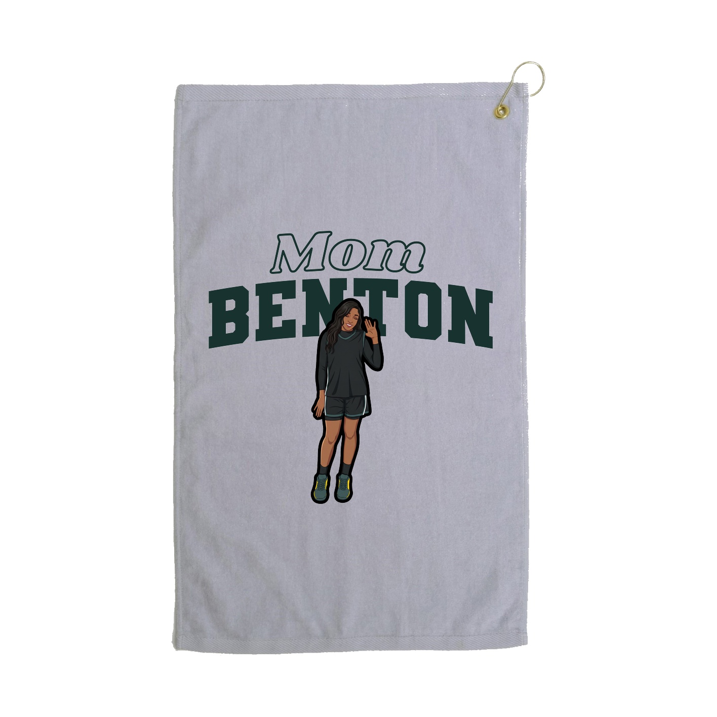 Golf Towel — Mothers Day Block in Grey