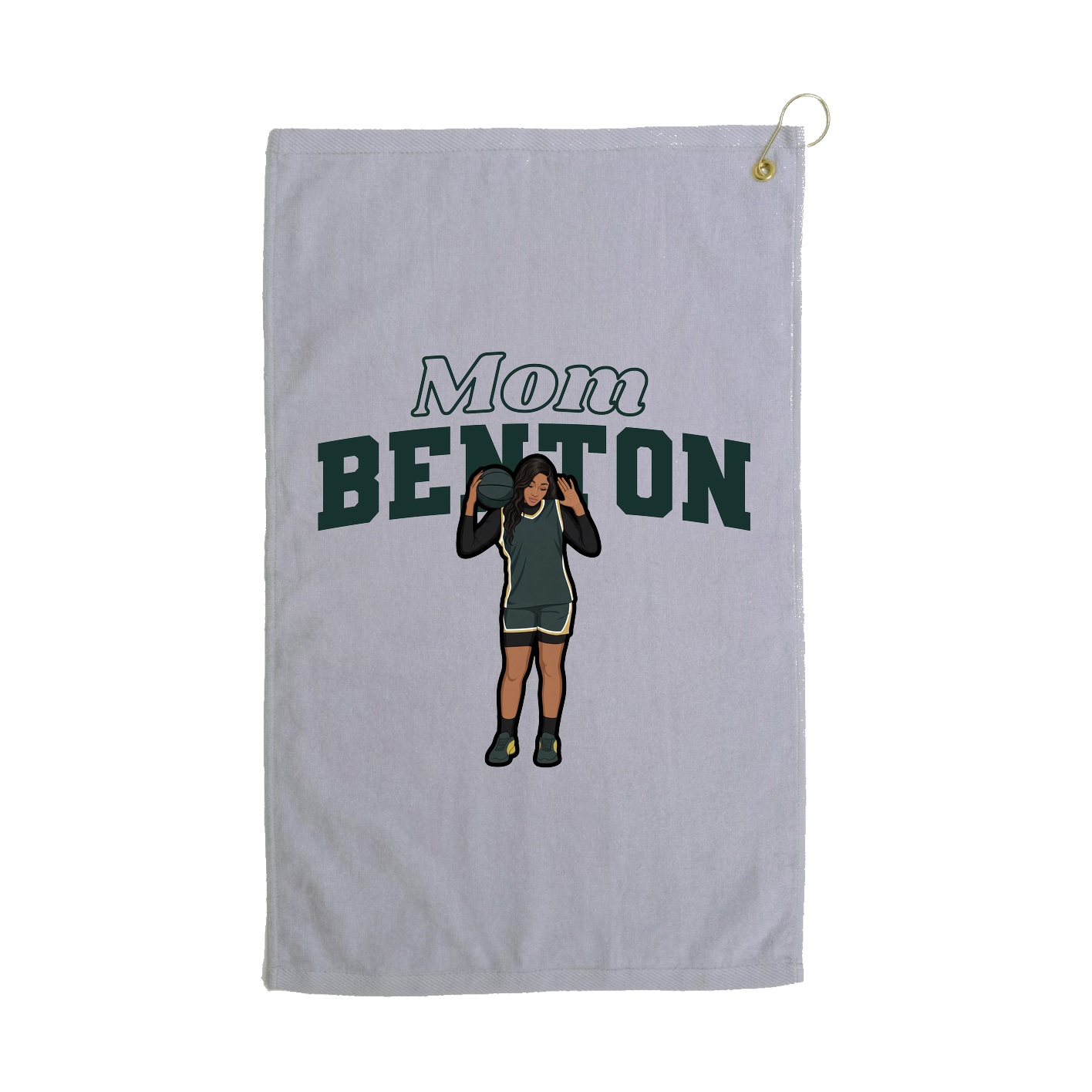 Golf Towel — Mothers Day Block in Grey