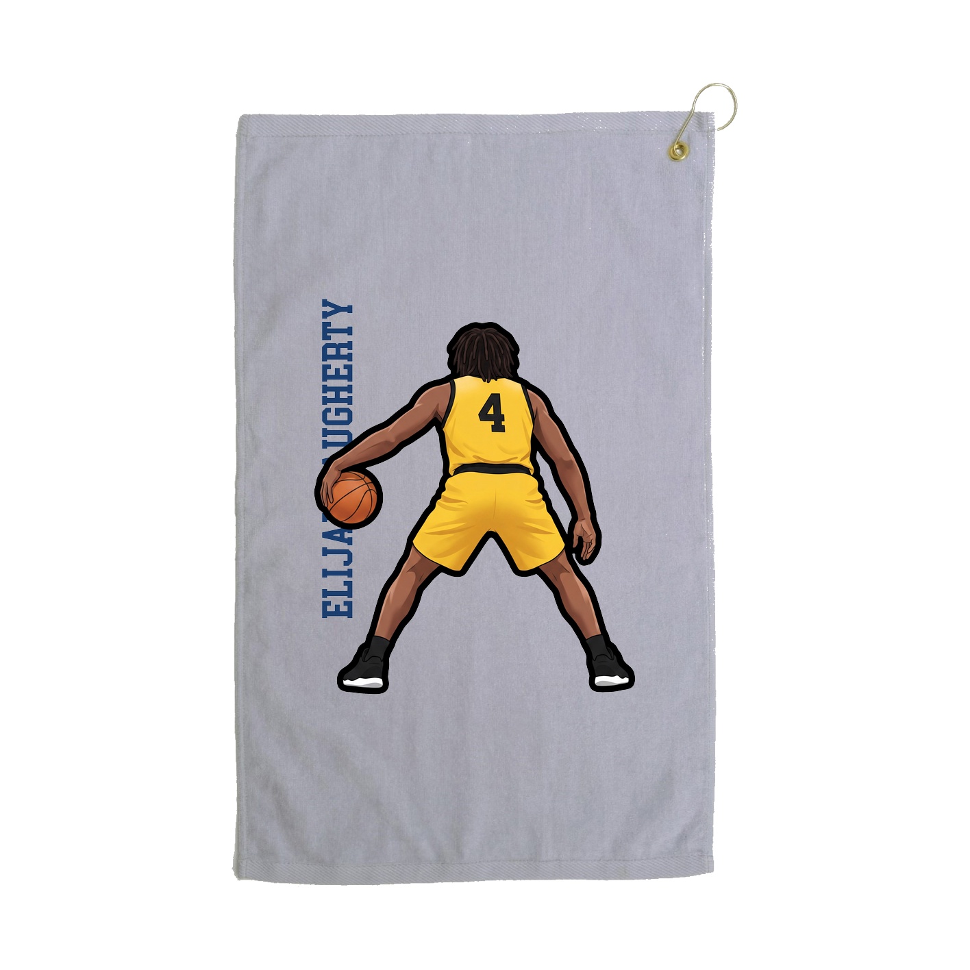 Golf Towel — Name Vertical in Grey