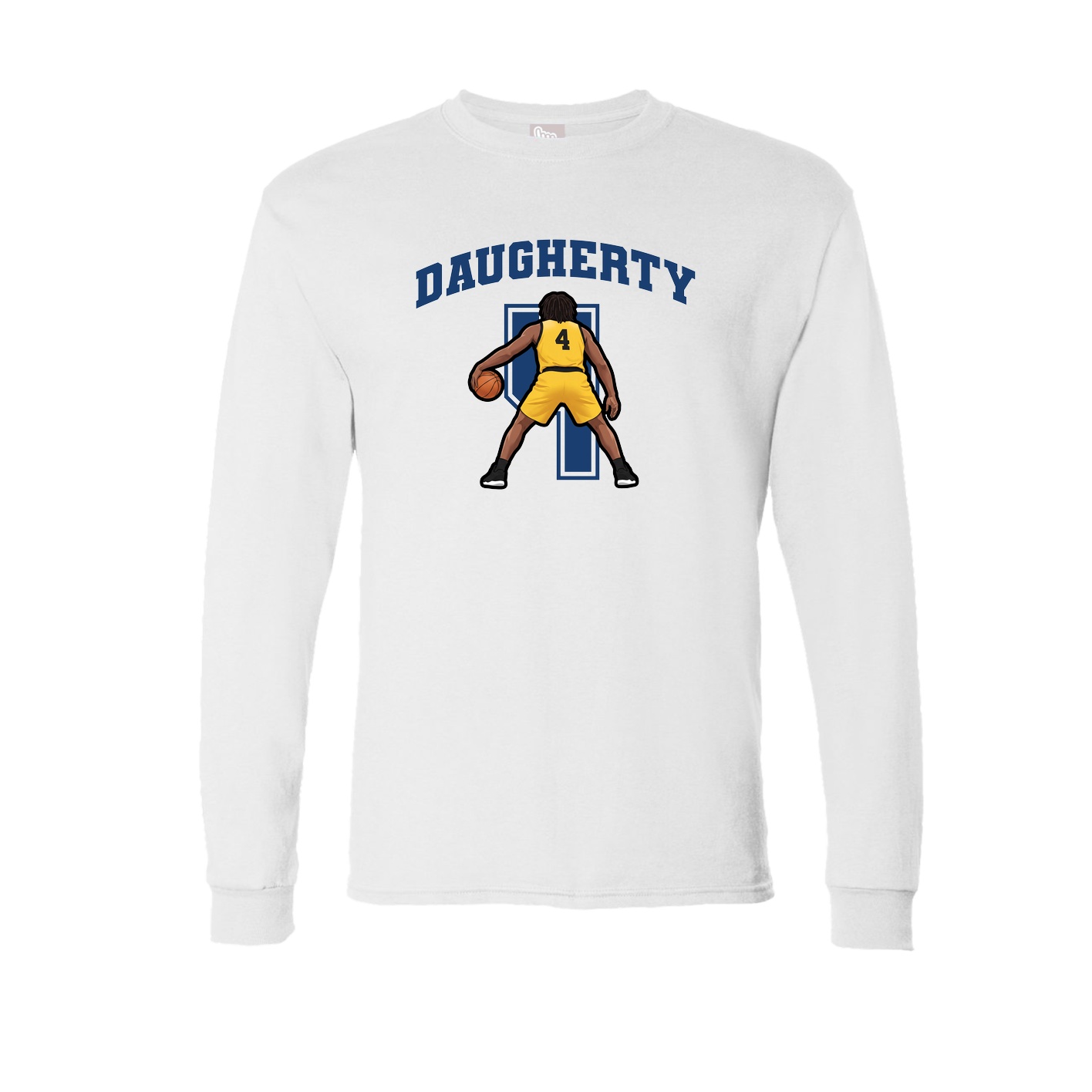 Long Sleeve Tee — Number in White