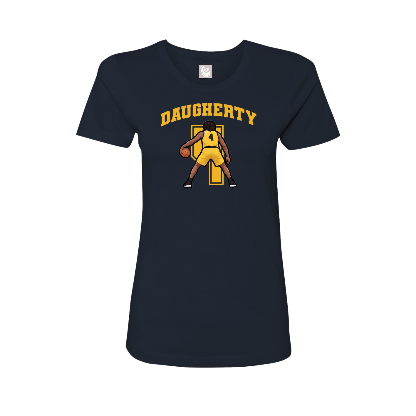 Fitted Women's Tee — Number in Navy