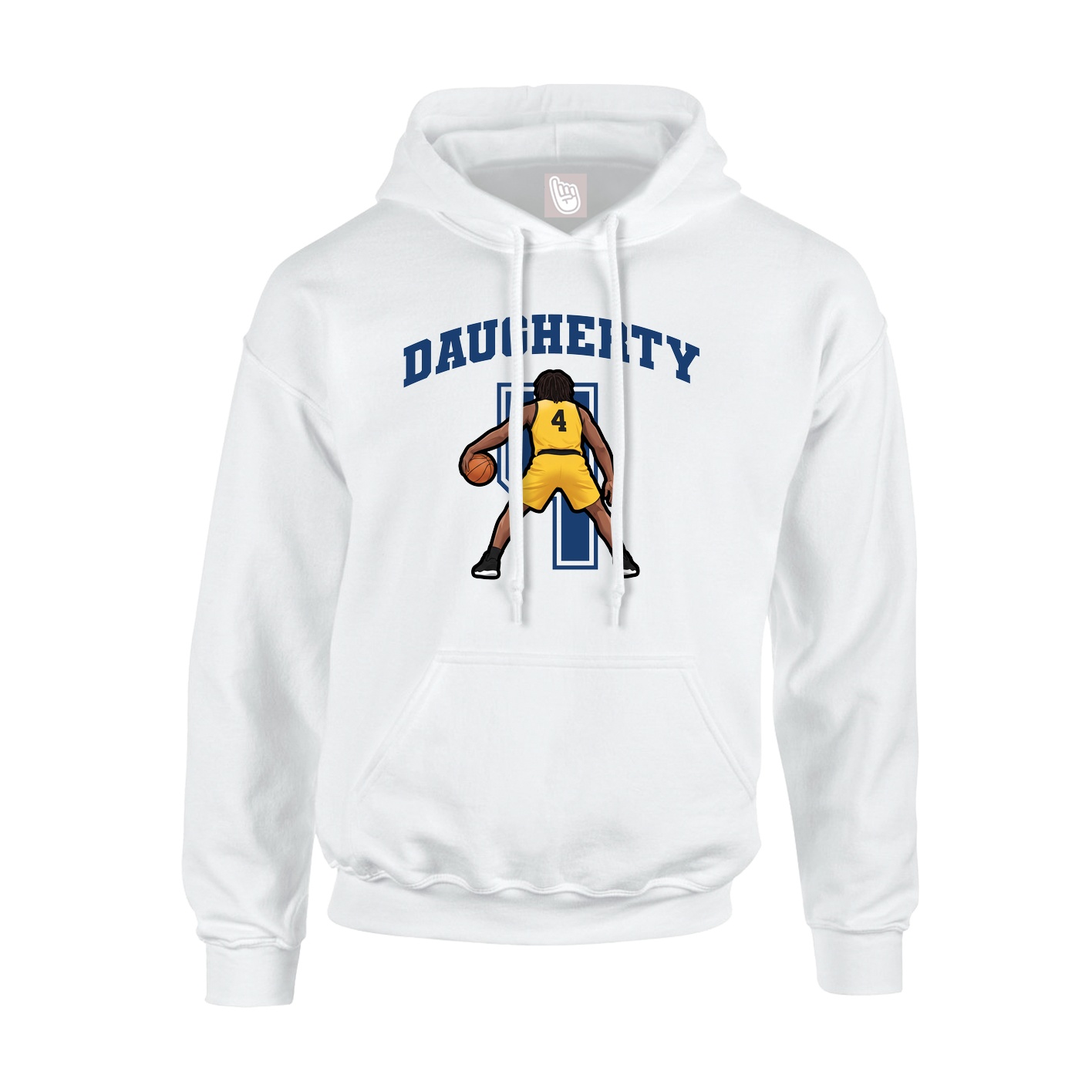Youth Hoodie — Number in White