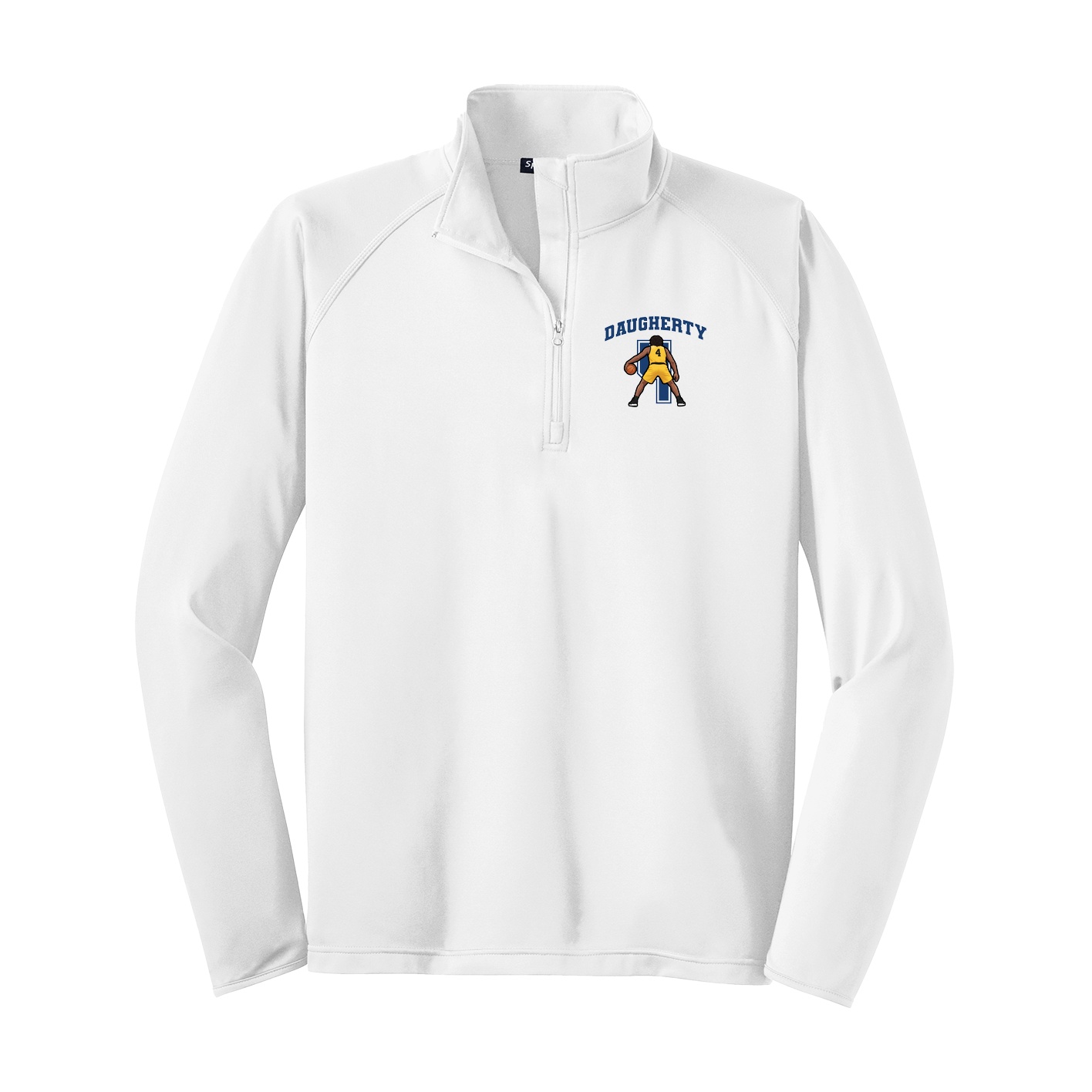 Q-Zip Pullover — Number in White
