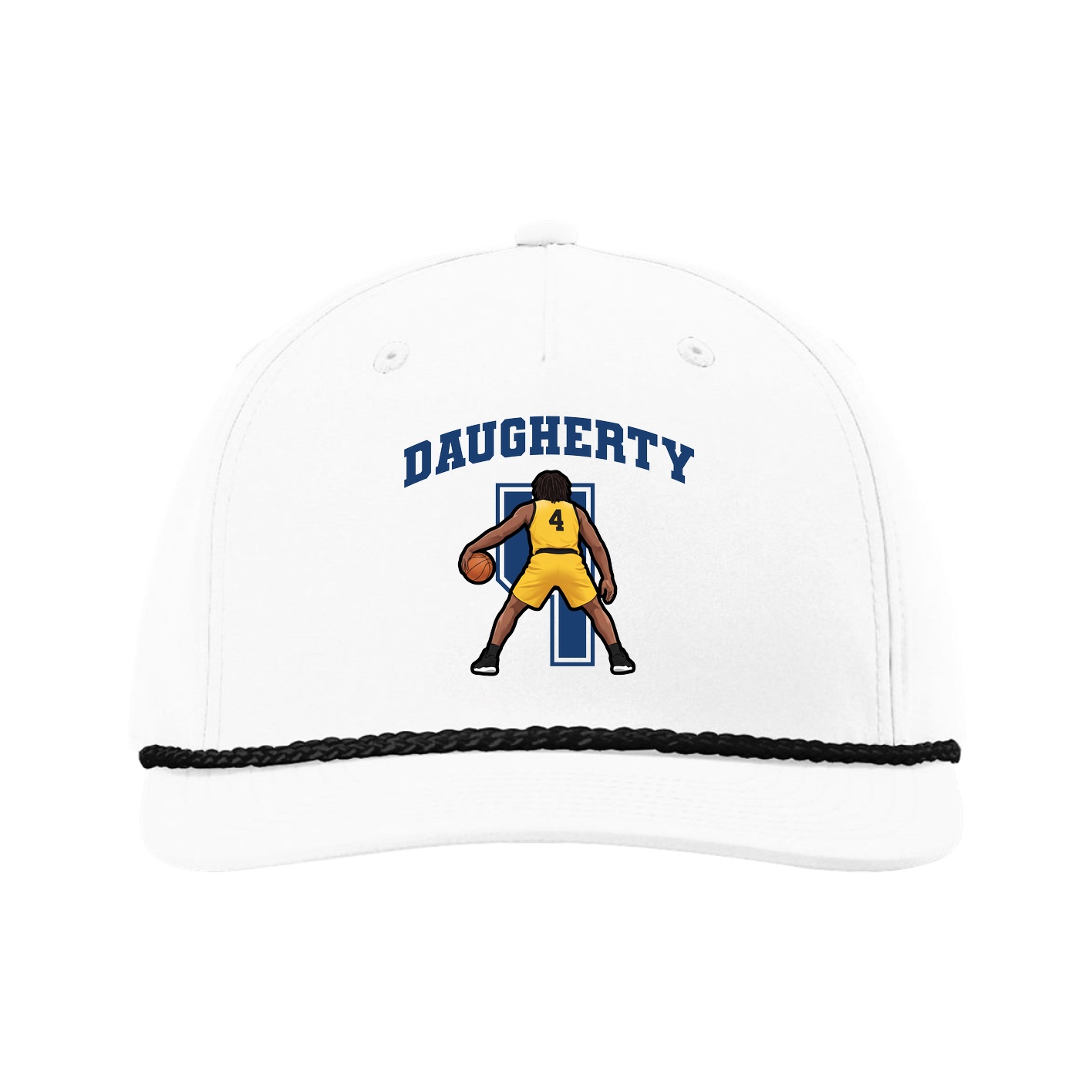 Five-Panel Classic Rope Cap — Number in White