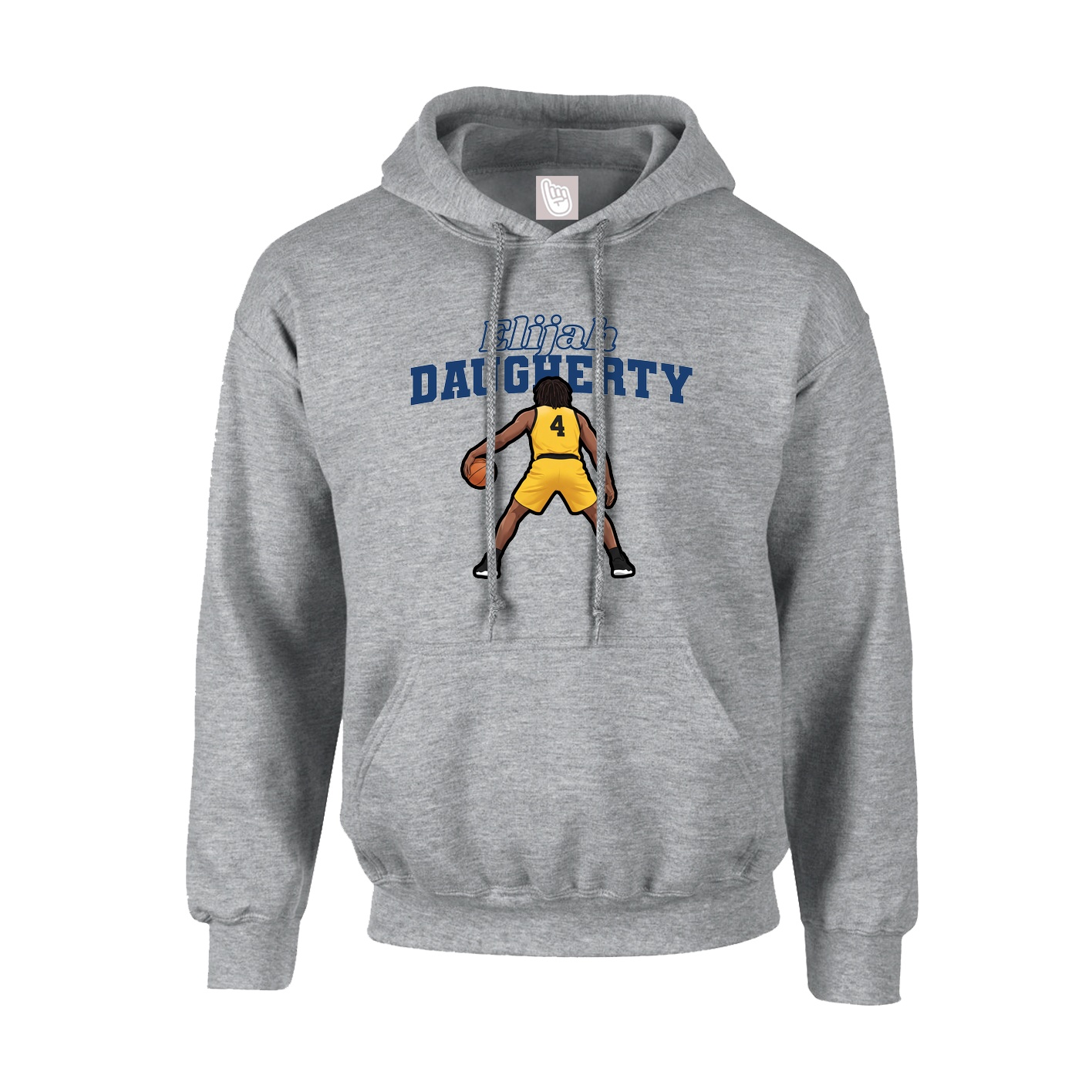 Hoodie — Name Arch in Grey