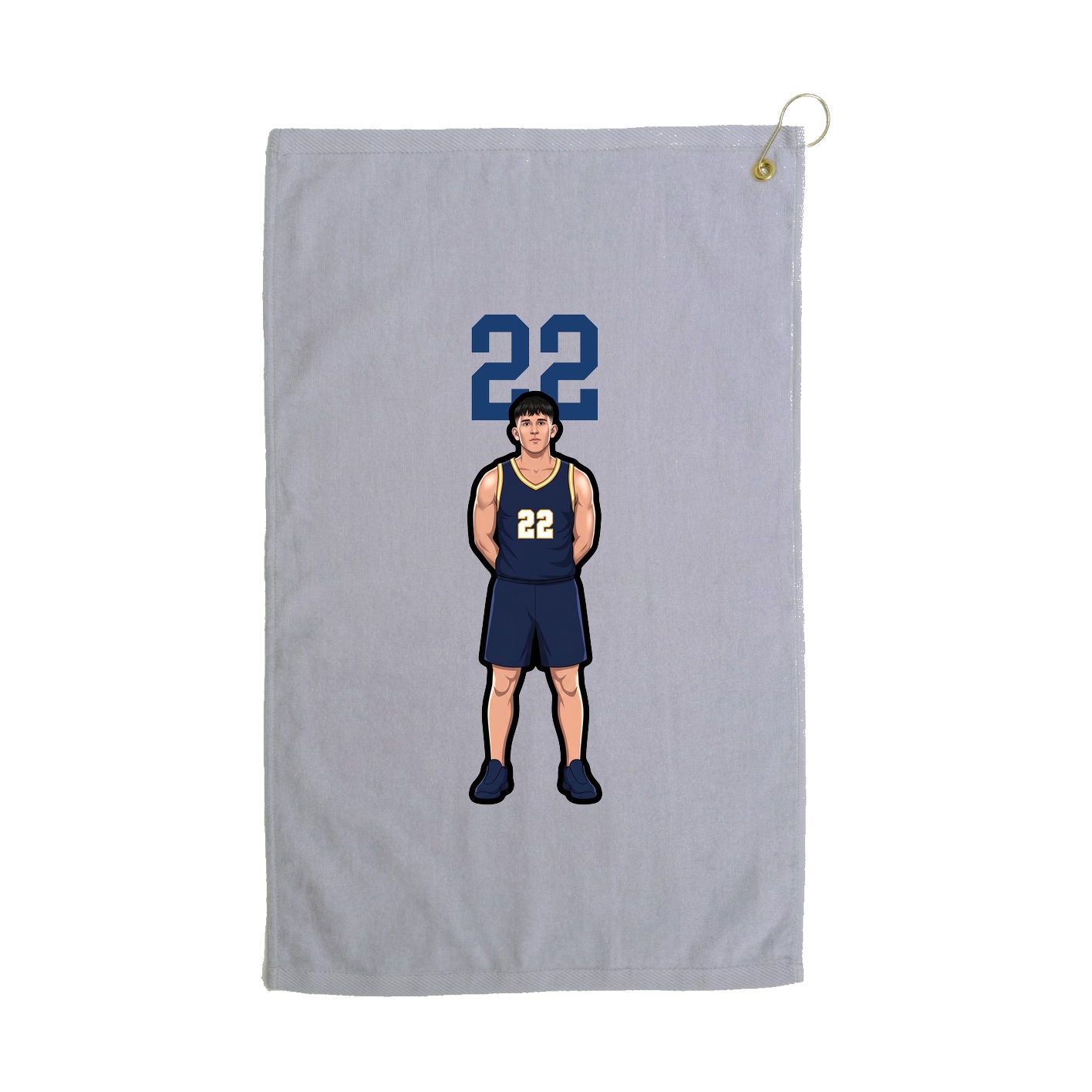 Golf Towel — Number Top in Grey