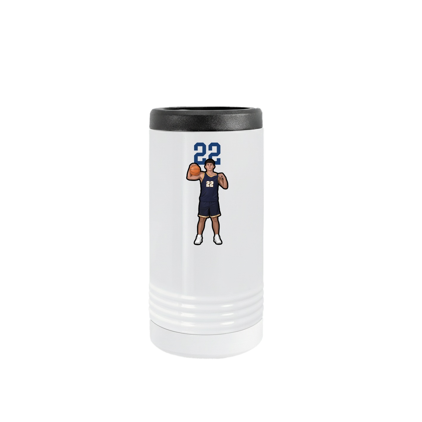 Slim Beverage Holder — Number Top in White