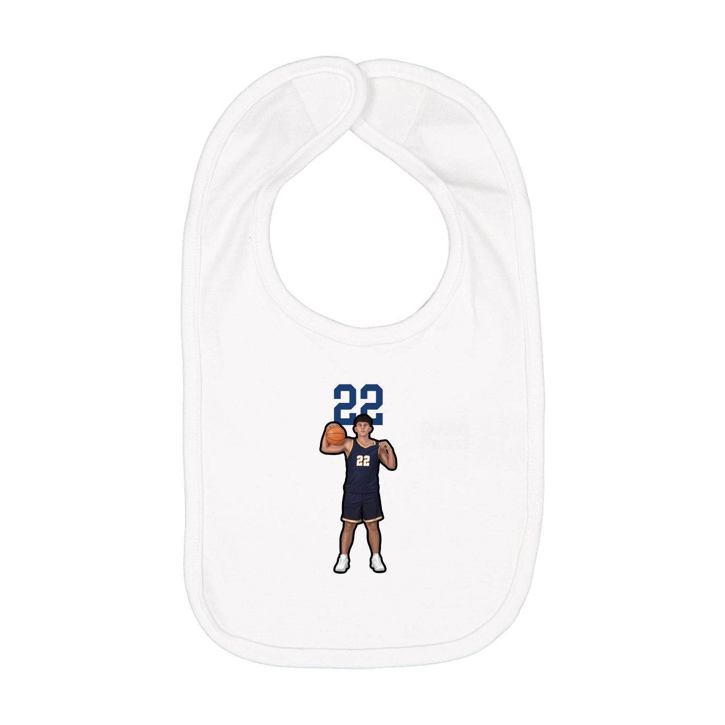 Infant Bib — Number Top in White