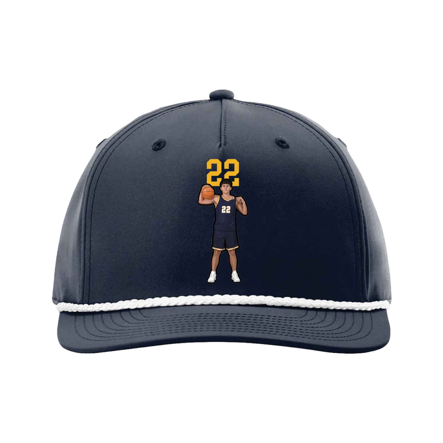 Five-Panel Classic Rope Cap — Number Top in Navy