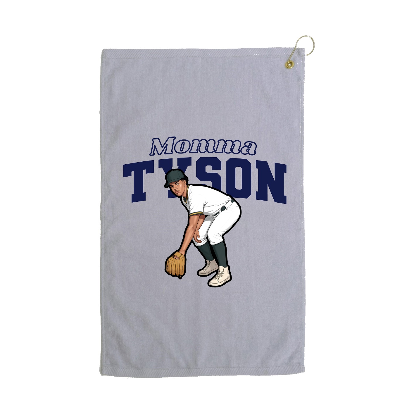 Golf Towel — Mothers Day Block in Grey