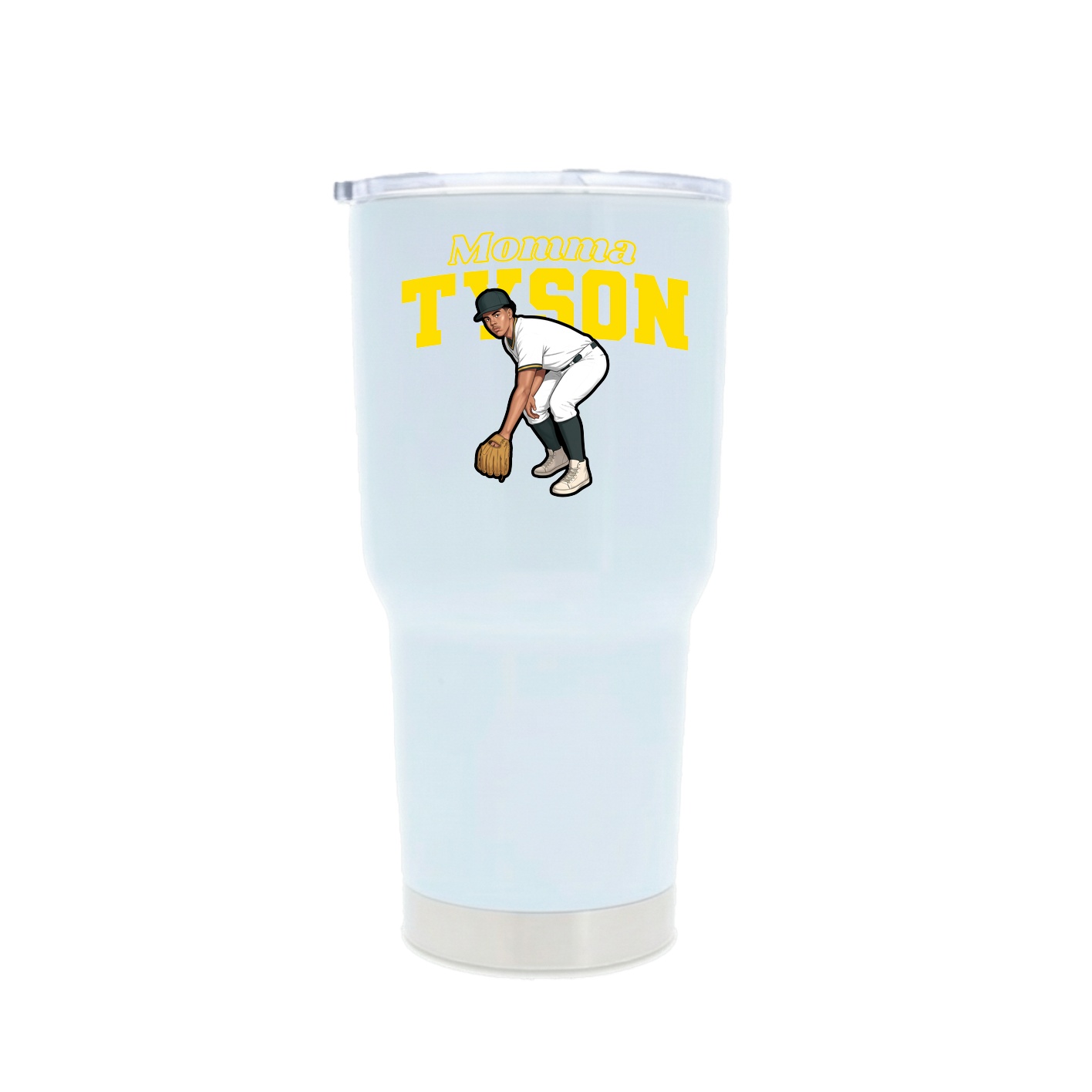 30oz Stainless Steel Tumbler — Mothers Day Block in White