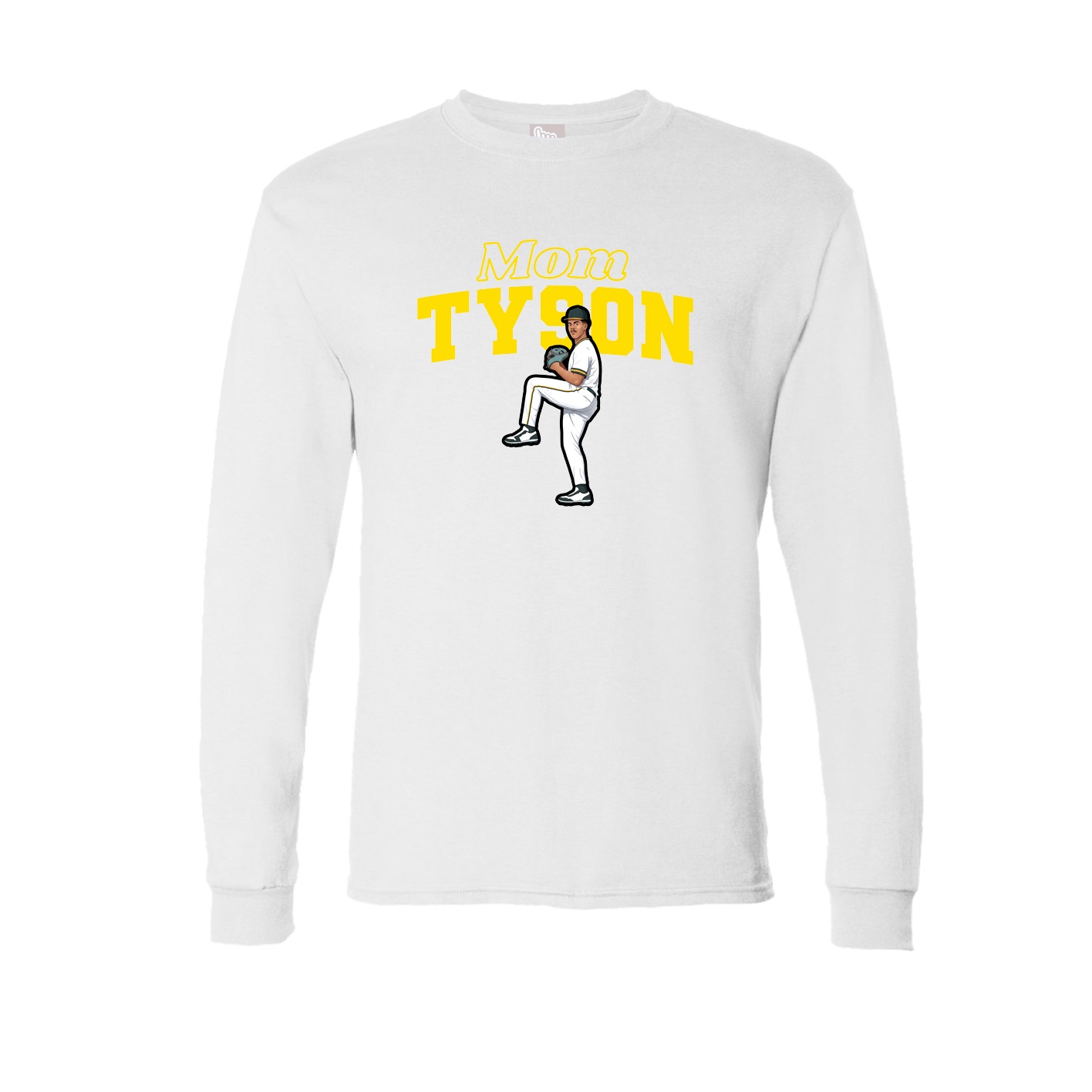 Long Sleeve Tee — Mothers Day Block in White