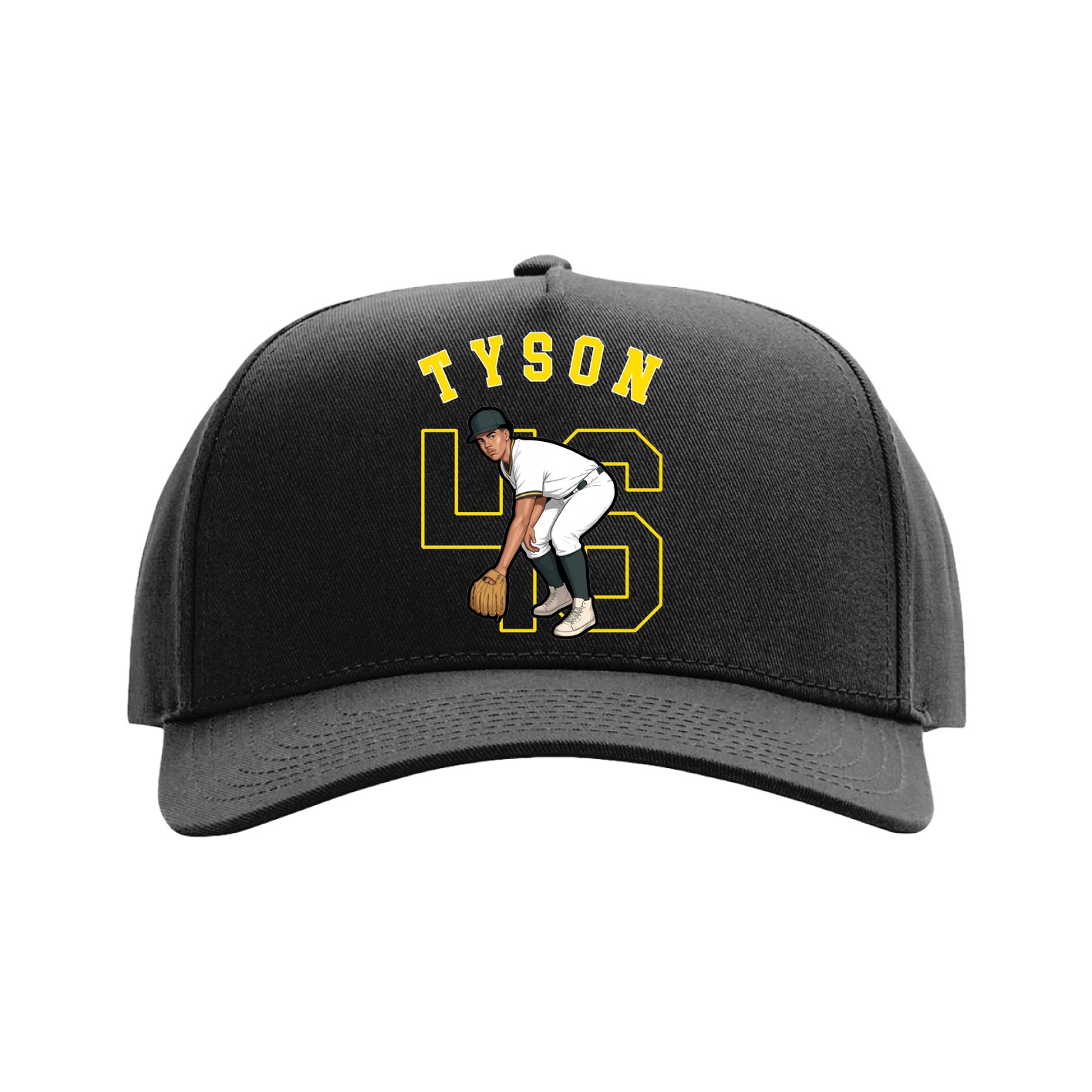 Full Fabric Five-Panel Champ Cap — Shirsey Arch in Black