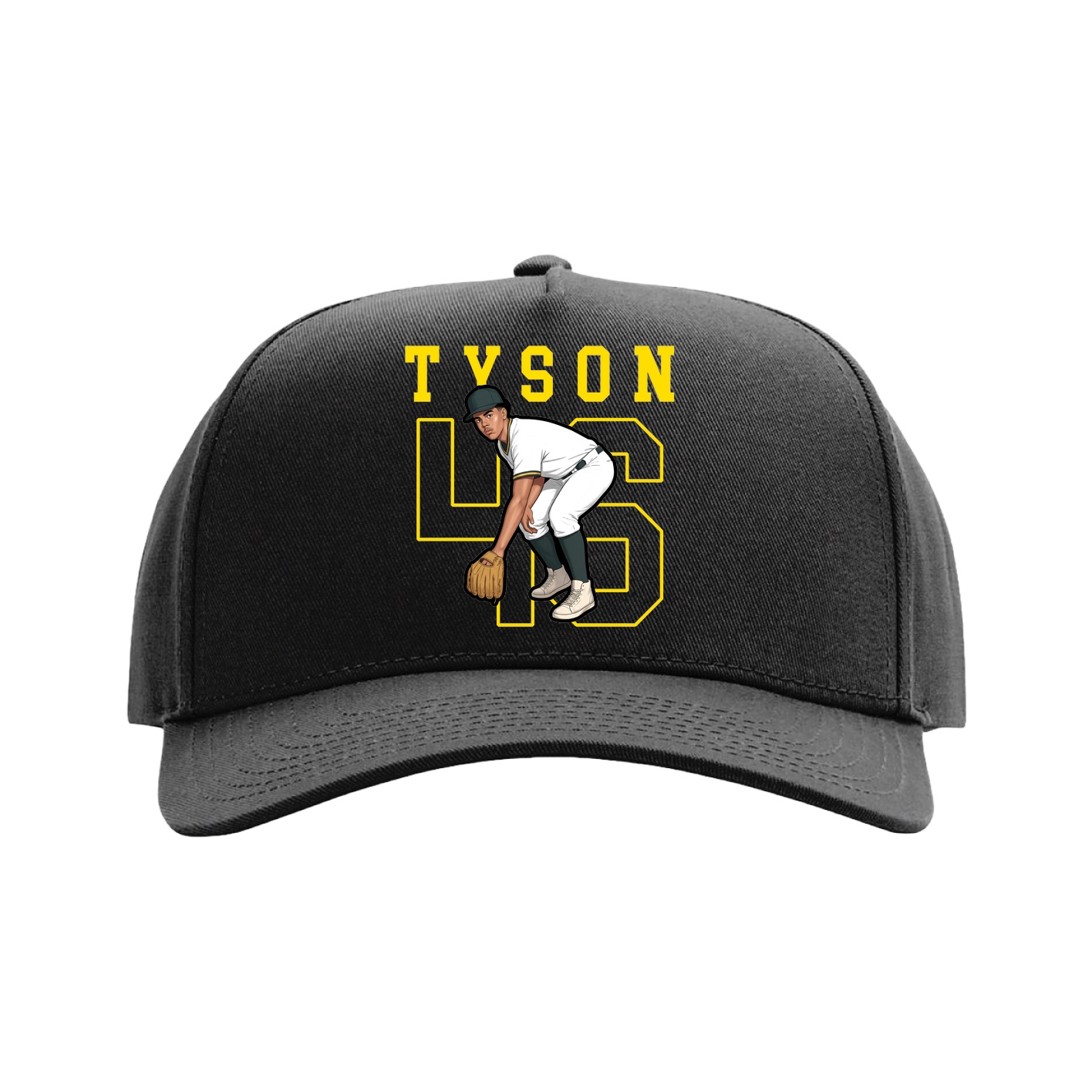 Full Fabric Five-Panel Champ Cap — Shirsey in Black
