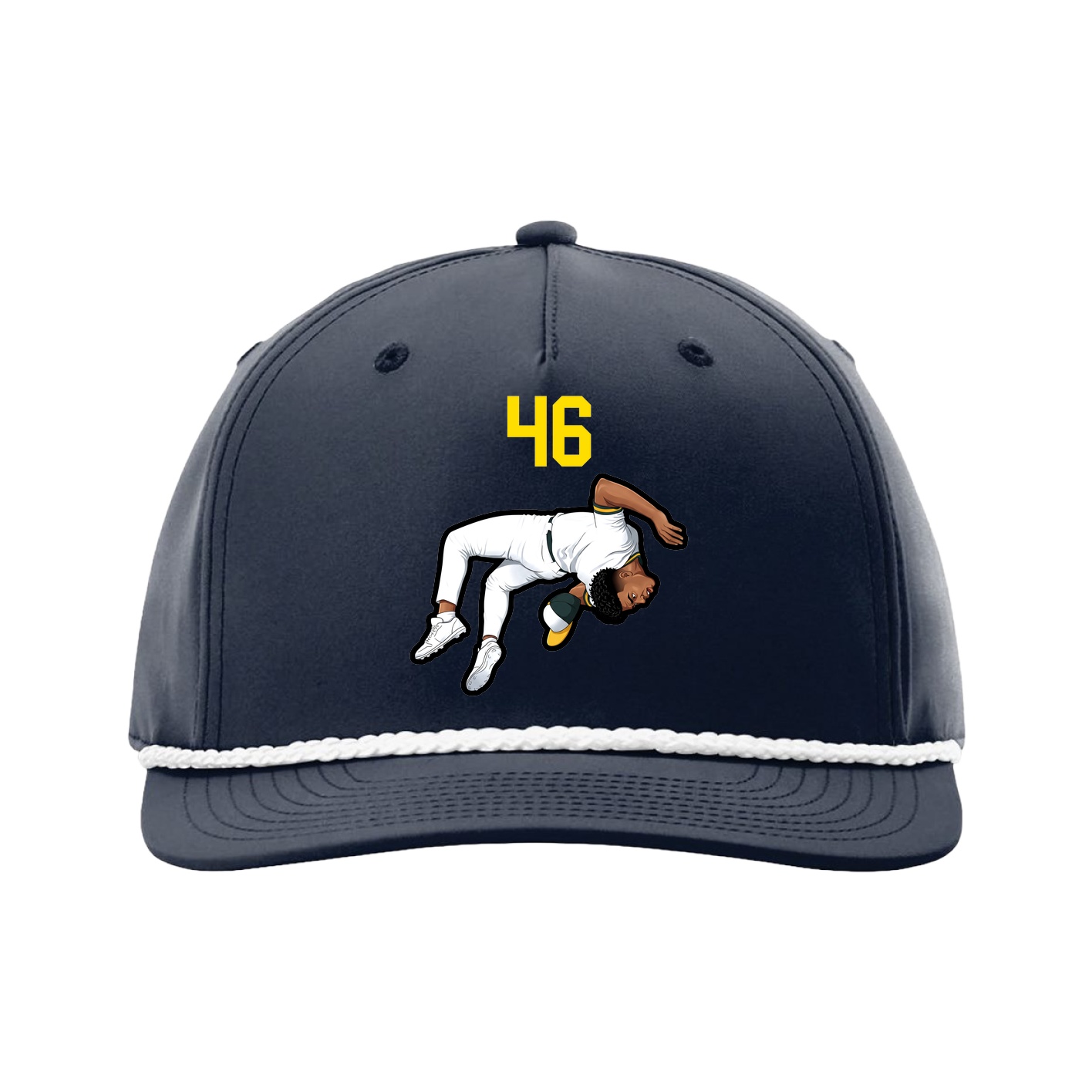 Five-Panel Classic Rope Cap — Number Top in Navy