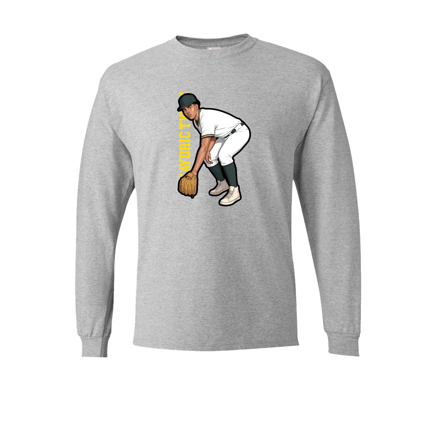 Long Sleeve Tee — Name Vertical in Grey