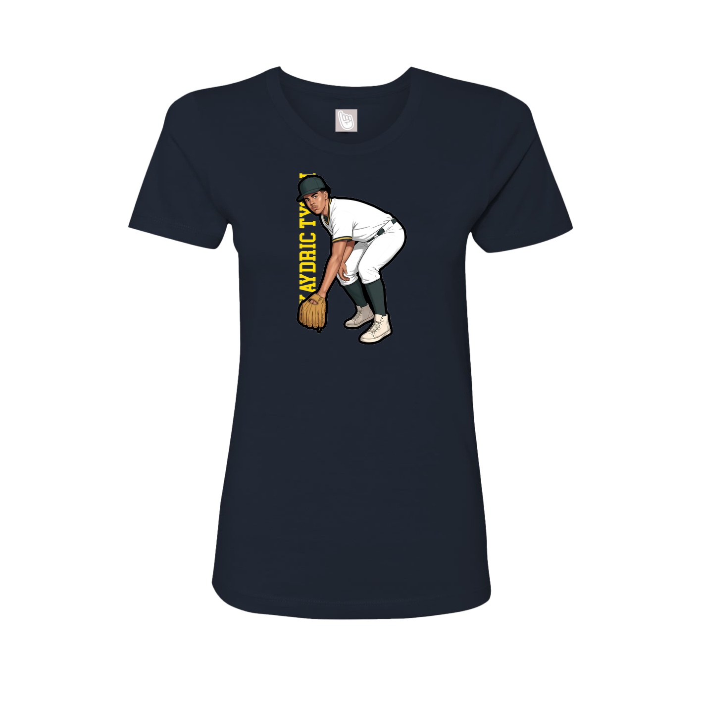 Womens Tee — Name Vertical in Navy