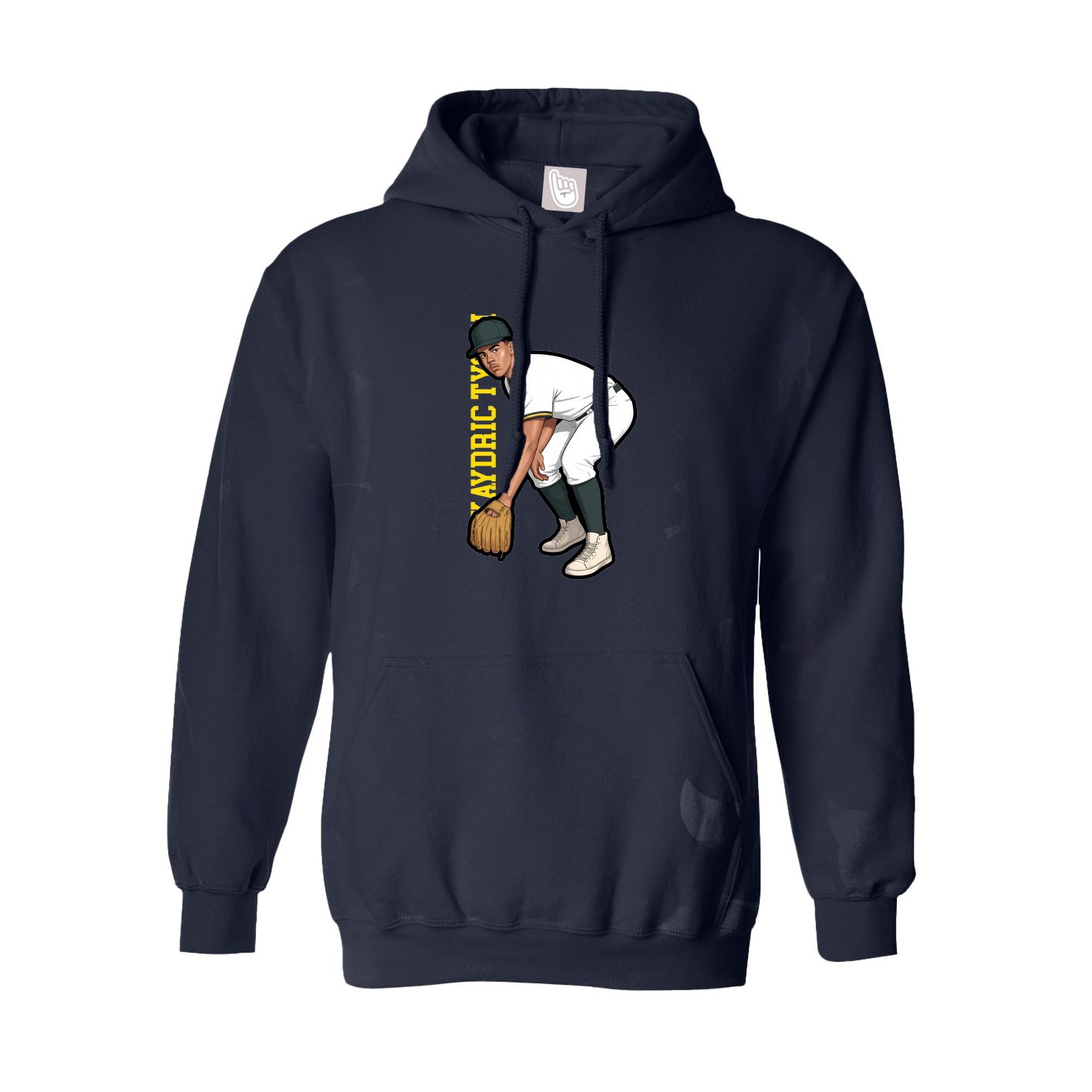 Hoodie — Name Vertical in Navy