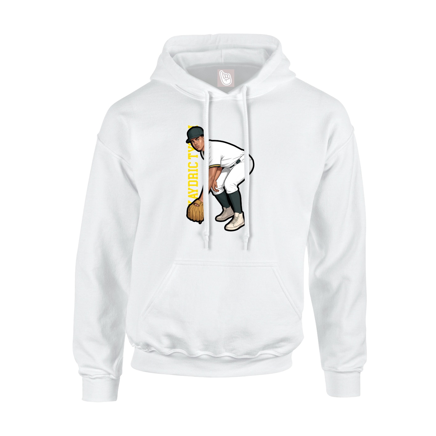 Hoodie — Name Vertical in White