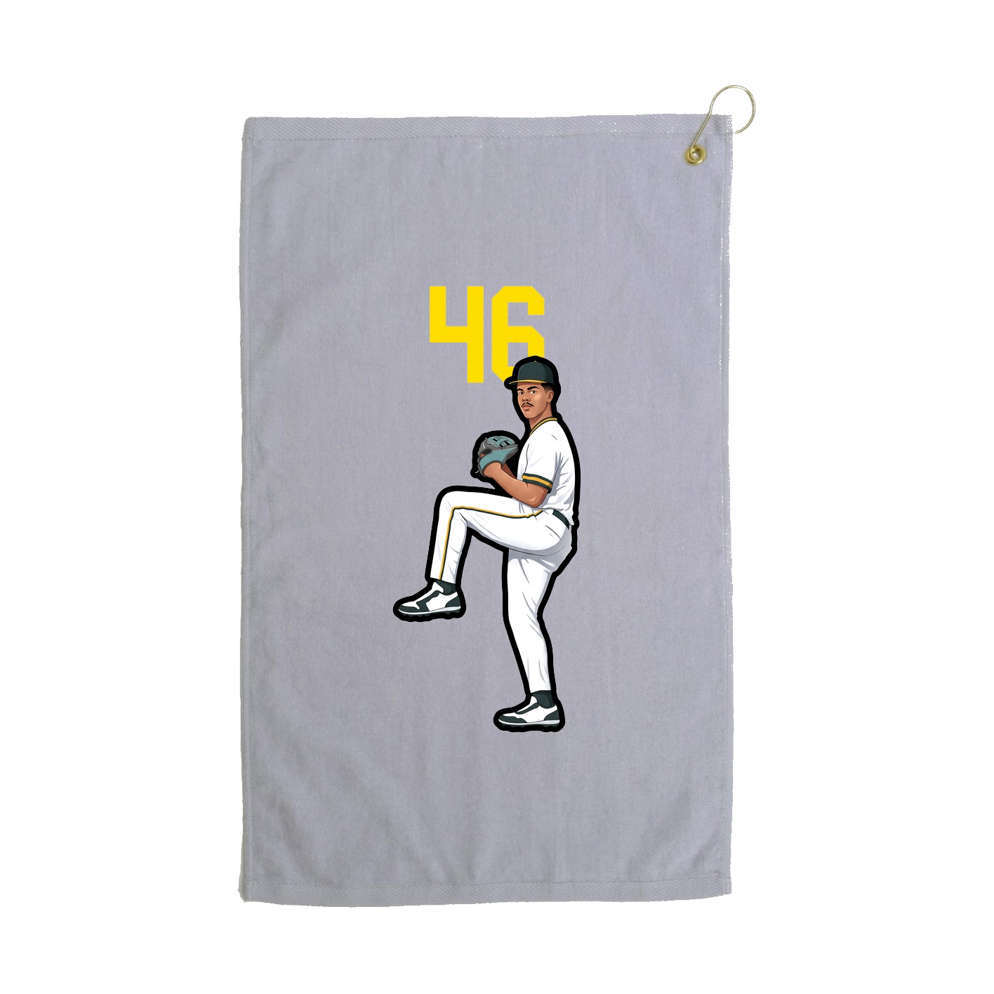 Golf Towel — Number Top in Grey