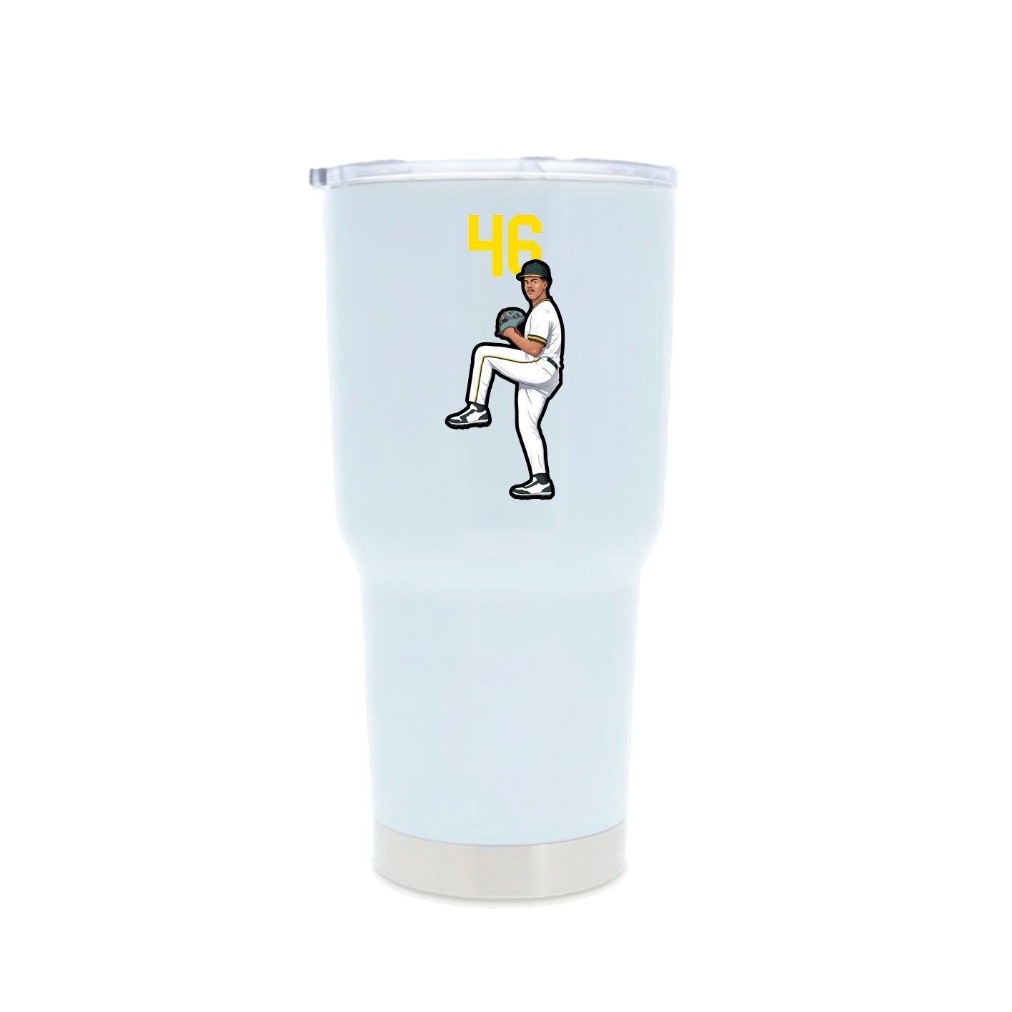 30oz Stainless Steel Tumbler — Number Top in White