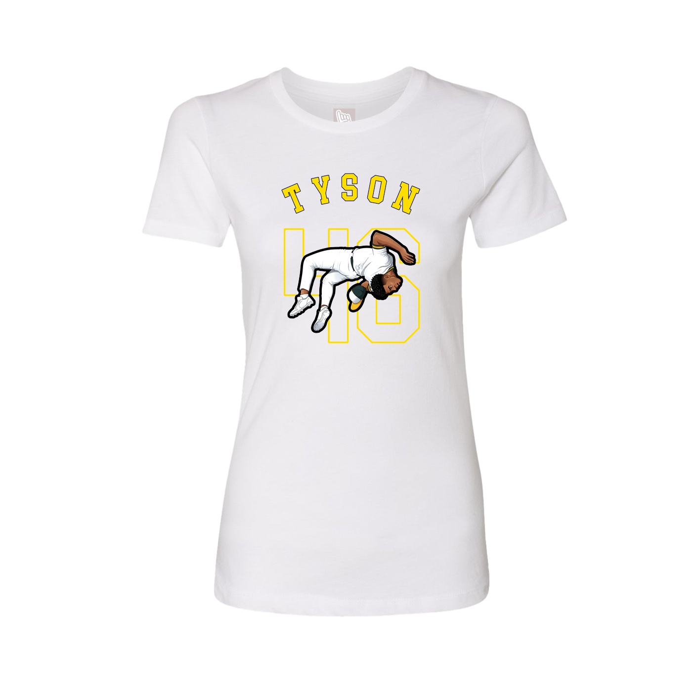 Fitted Women's Tee — Shirsey Arch in White