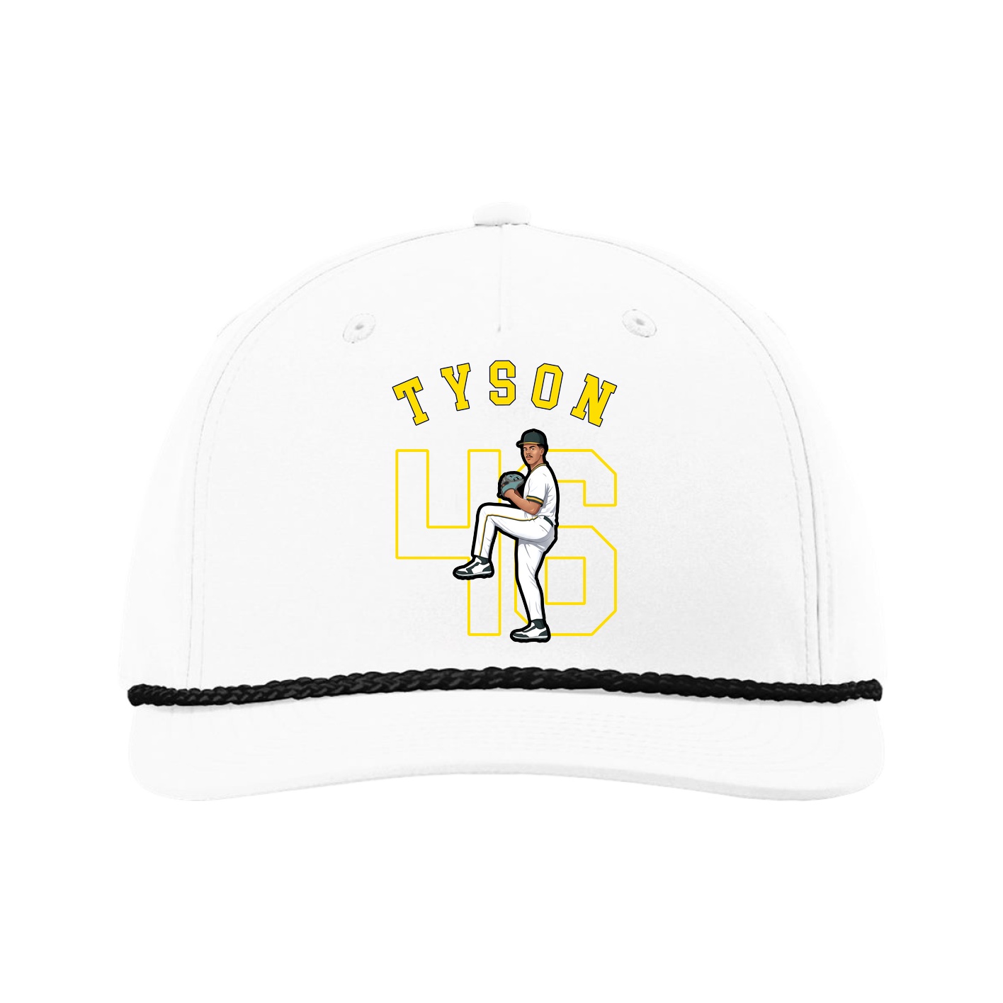 Five-Panel Classic Rope Cap — Shirsey Arch in White