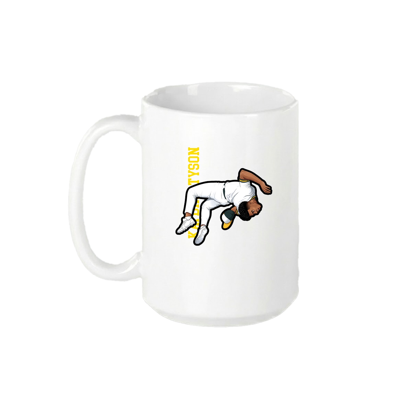 15oz Coffee Mug — Name Vertical in White