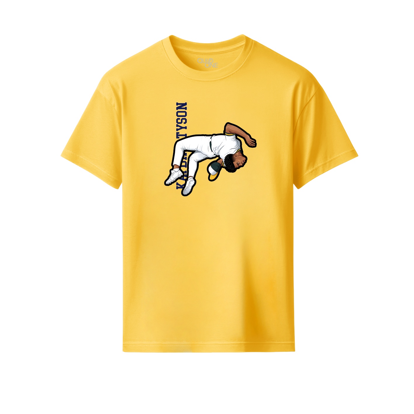 Youth Tee — Name Vertical in Yellow